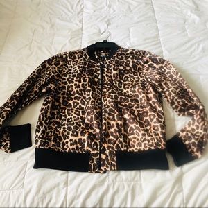 Leopard print zip-up  bomber